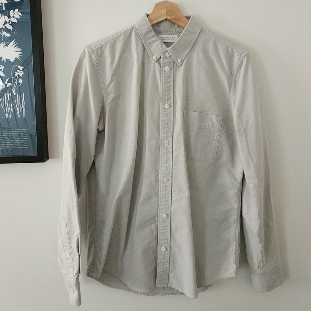Mens Everlane poplin button down, size S